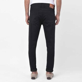 NZ-13026Slim-fit Stretchable Denim Jeans Pant For Men - Deep Black, 4 image