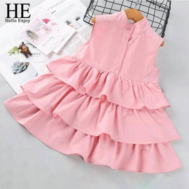 Beautiful Light Pink Frock Dress For Girls, Baby Dress Size: 0-3 years