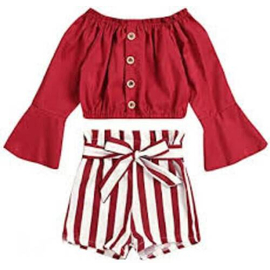 Red Tops & Red Step Pant For Girls, Baby Dress Size: 0-3 years
