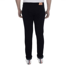 NZ-13061 Slim-fit Stretchable Denim Jeans Pant For Men - Deep Black, 2 image