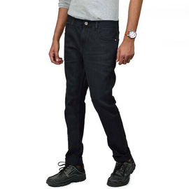 NZ-13013 Slim-fit Stretchable Denim Jeans Pant For Men - Deep Black, 2 image
