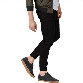 NZ-13024 Slim-fit Stretchable Denim Jeans Pant For Men - Deep Black, 3 image