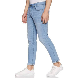 NZ-13030 Slim-fit Stretchable Denim Jeans Pant For Men - Light Blue, 3 image