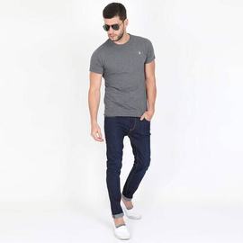 NZ-13065 Slim-fit Stretchable Denim Jeans Pant For Men - Dark Blue, 6 image