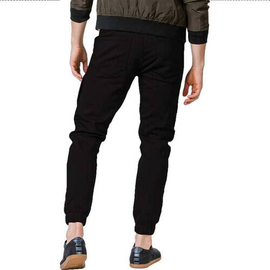 NZ-13024 Slim-fit Stretchable Denim Jeans Pant For Men - Deep Black, 2 image