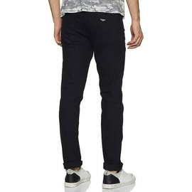 NZ-13072 Slim-fit Stretchable Denim Jeans Pant For Men - Deep Black, 2 image