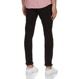 NZ-13080 Slim-fit Stretchable Denim Jeans Pant For Men - Deep Black, 2 image