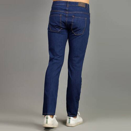 NZ-13002 Slim-fit Stretchable Denim Jeans Pant For Men - Dark Blue, 2 image