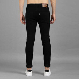 NZ-13034 Slim-fit Stretchable Denim Jeans Pant For Men - Deep Black, 2 image