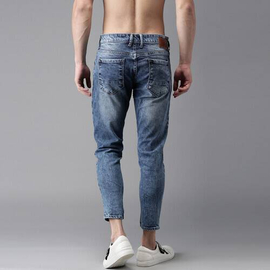 NZ-13097 Slim-fit Stretchable Denim Jeans Pant For Men - Deep Blue, 2 image