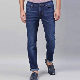 NZ-13088 Slim-fit Stretchable Denim Jeans Pant For Men - Deep Blue, 3 image