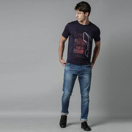 NZ-13090 Slim-fit Stretchable Denim Jeans Pant For Men - Deep Blue, 5 image