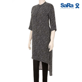 SaRa Ladies Ethnic mid length kurti (NWEW35E-Black & White), 3 image