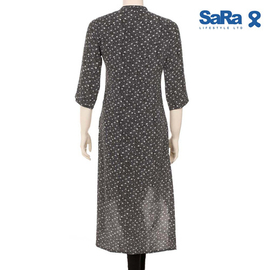 SaRa Ladies Ethnic mid length kurti (NWEW35E-Black & White), 2 image