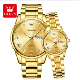 OLEVS Fashion Watches Couple Watch Stainless Steel Calendar Waterproof Business Quartz Watch For Men Women, 7 image