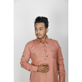 Men's Stylish Panjabi Pink, Size: M, 2 image
