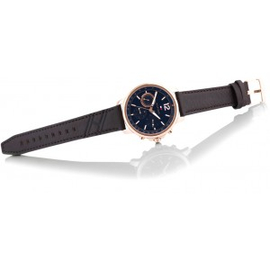 Black PU Leather Chronograph Watch