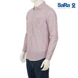 SaRa Mens Casual Shirt (MCS612FCH-Red & White), 2 image