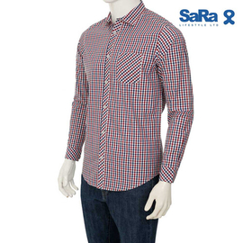 SaRa Mens Casual Shirt (MCS612FCI-MAROON & WHITE), 3 image