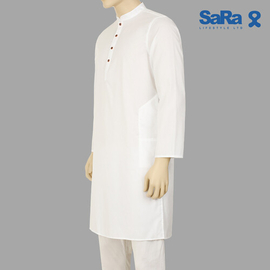 SaRa Mens Panjabi (MPJ562FCG-White), Size: S, 2 image