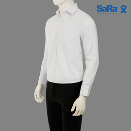 SaRa Mens Formal Shirt (MFS52FCC-White & blue stipe), Size: M, 2 image