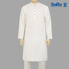 SaRa Mens Panjabi (MPJ562FCB-White), Size: S