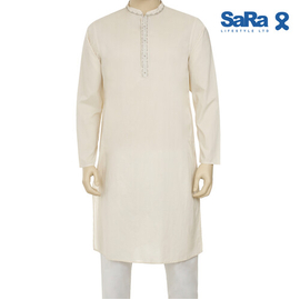 SaRa Mens Panjabi (MIN1MPJ182FCC-CREAM), Size: S