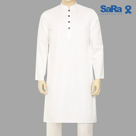 SaRa Mens Panjabi (MPJ13FCB-White), Size: S