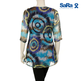 SaRa Ladies Fashion Tops (NWFT67A-Multicolor print), Size: S, 2 image
