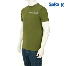 SaRa Mens T-Shirt (MTS571YK-Olive Green), Size: S, 3 image