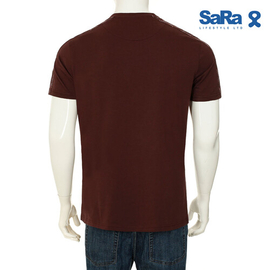 SaRa Mens T-Shirt (MTS11YK-Burgandy), Size: S, 3 image