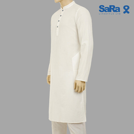 SaRa Mens Panjabi (MPJ33ACF-White), Size: M, 3 image