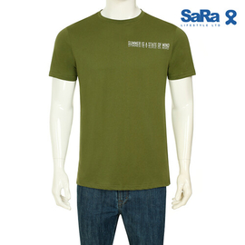 SaRa Mens T-Shirt (MTS571YK-Olive Green), Size: S