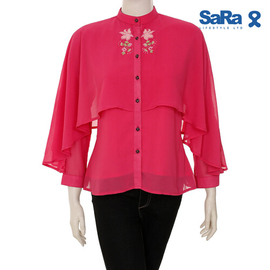 SaRa Ladies Fashion Tops (WFT208YJB-Pink), Size: S