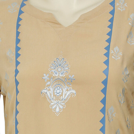 SaRa Ladies KURTI (WKU21FHB-Beige), Size: S, 2 image