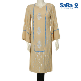 SaRa Ladies KURTI (WKU21FHB-Beige), Size: S