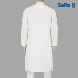 SaRa Men's Panjabi (MPJ102YJ-White), Size: S, 3 image