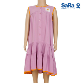 SaRa Girl's Frock (GFR31YKG-Smoky Grape), Baby Dress Size: 6-7 years