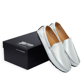 White Leather Loafer SB-S158, Size: 39