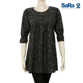 SaRa Ladies Fashion Tops (WFT1743FIB-Printed), Size: S