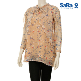 SaRa Ladies Fashion Tops (WFT492YJB-Brown print), Size: S, 2 image
