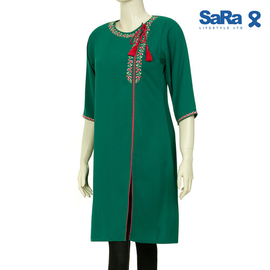SaRa Ladies Ethnic (WKU62AH-Green), Size: S, 2 image