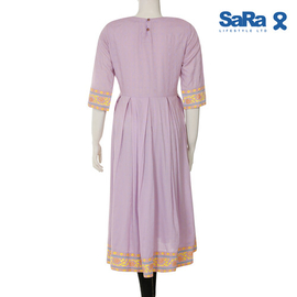 SaRa Ladies Ethnic Long Length Kurti (WKU103FLB-LAVENDER), Size: S, 3 image