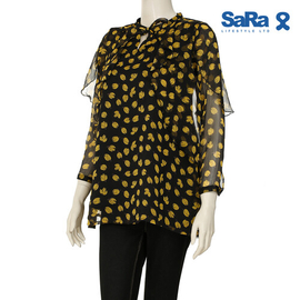 SaRa Ladies Fashion Tops (WFT492YJA-Black Printed), Size: S, 2 image