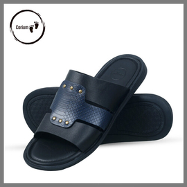 Original Leather Sandal Shoe For Men - CRM 117, Color: Black, Size: 40
