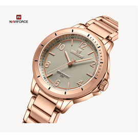 NAVIFORCE NF5021 Rose Gold Stainless Steel Analog Watch For Women - Gray & Rose Gold, 2 image