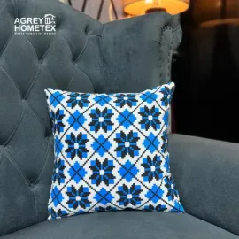 Exclusive Cushion Cover, Blue & Black