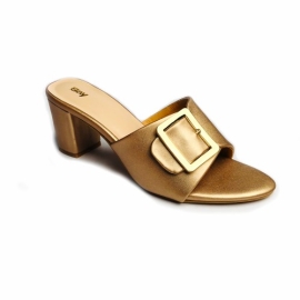 LARA CLARA Ladies Open HEEL Yellow Beige Gold Shoes