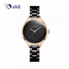 CURREN 9015 Black Stainless Steel Watch For Women - RoseGold & Black