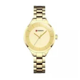CURREN 9015 - Golden Stainless Steel Analog Watches for Women - Golden